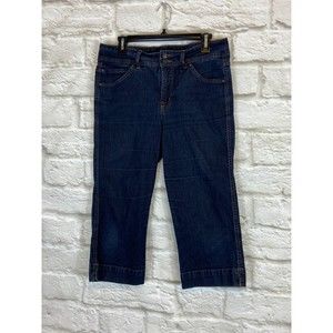 BANDOLINOBLU Jeans Capris Size 12 Five Pockets Dark Wash Stretchy Capris